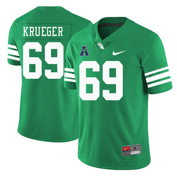 #69 Ryan Krueger North Texas Mean Green College Football Jerseys Stitched-Green